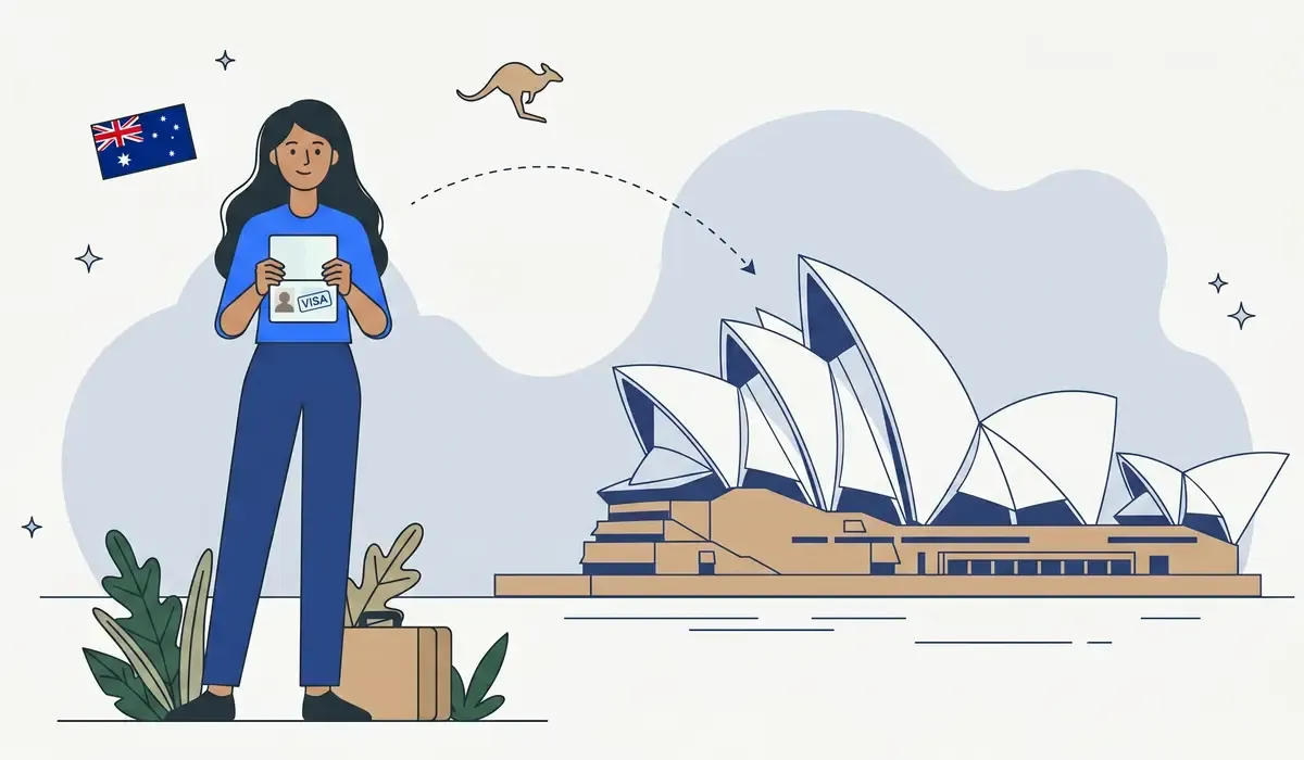 Indian student holding an Australian student visa and acceptance letter