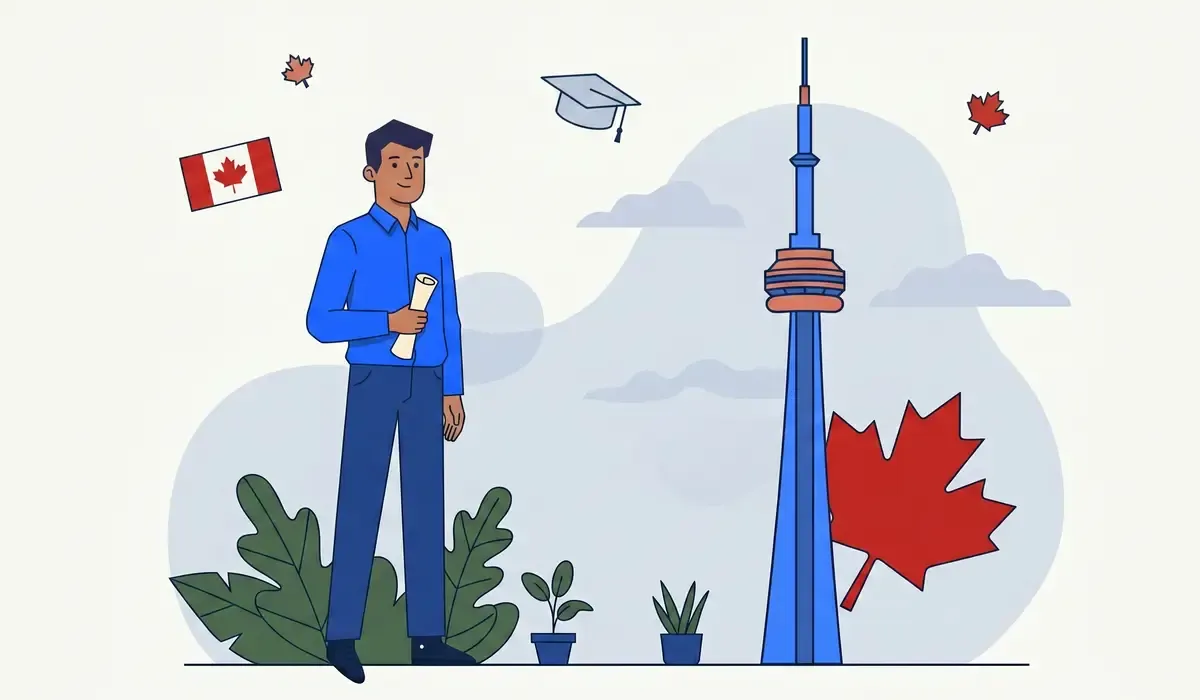Indian student on a Canadian university campus