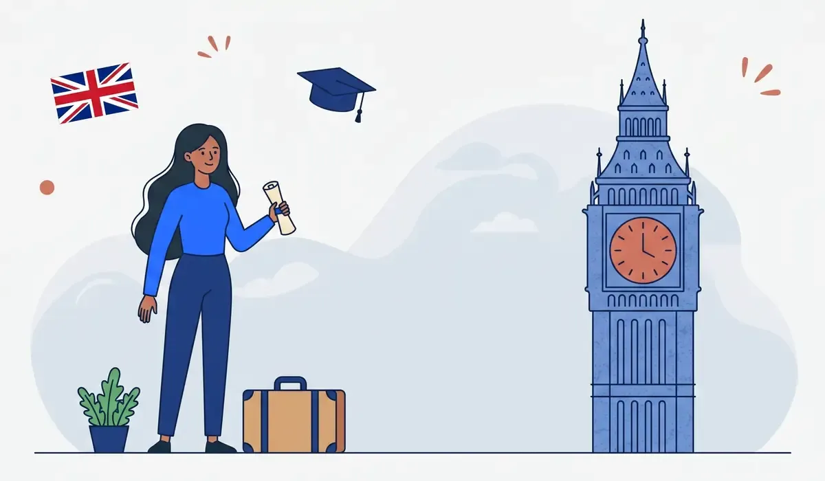 Indian student on a UK university campus