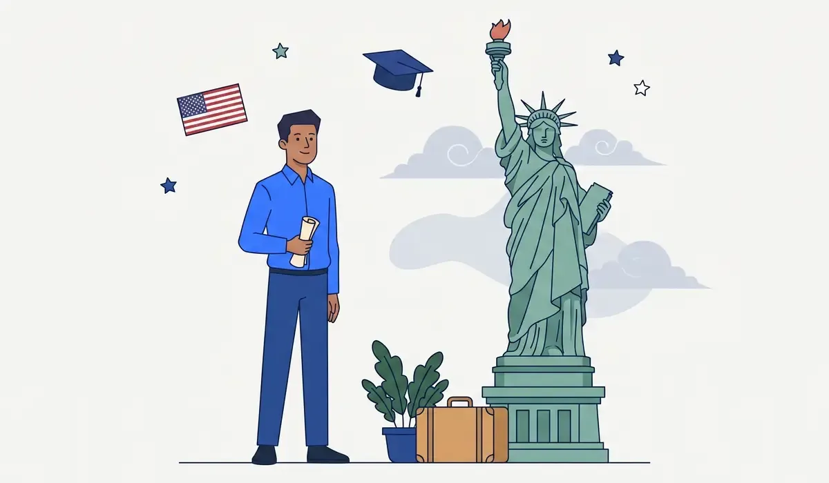 Indian student on a US university campus